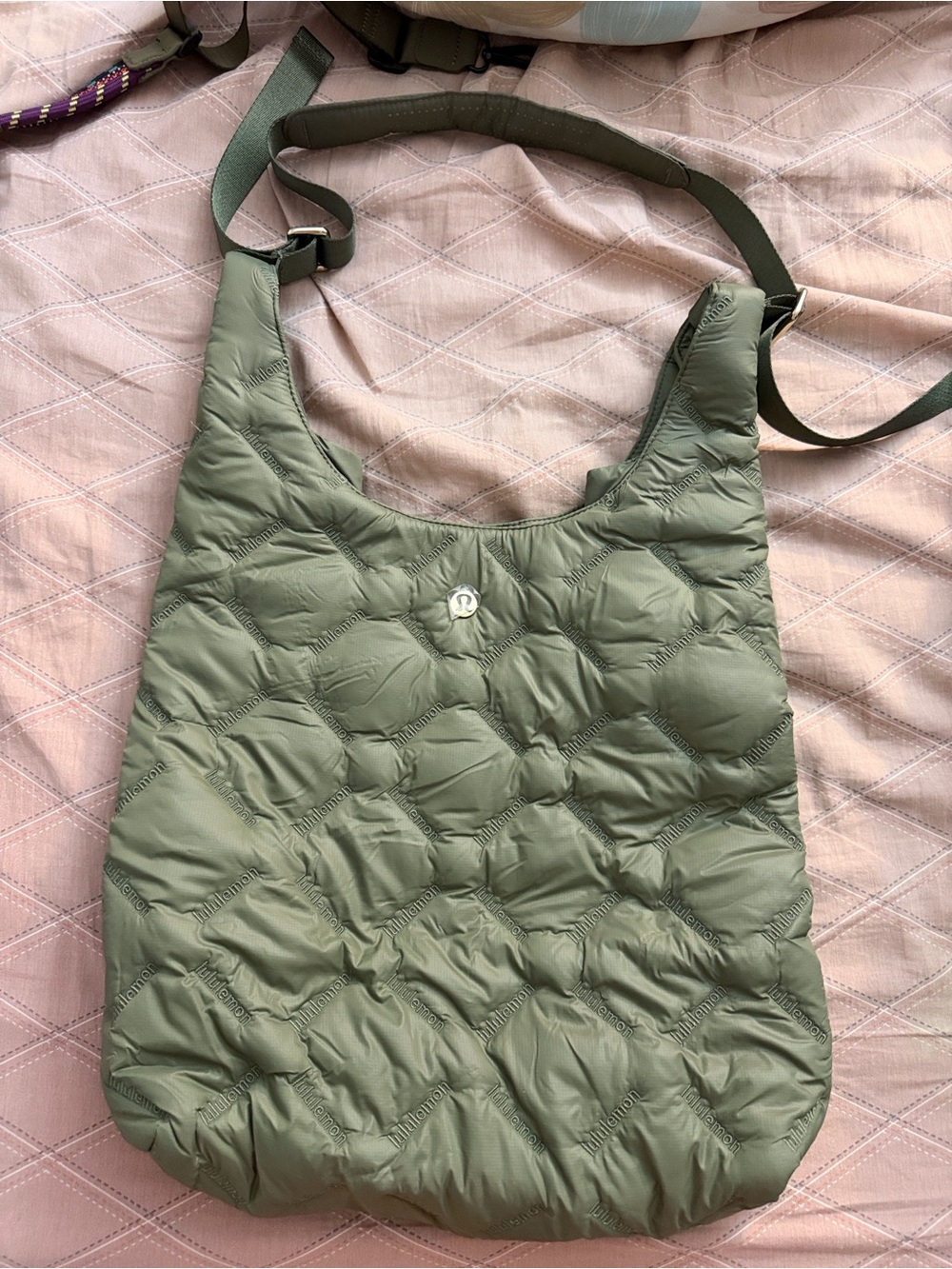 Quilted Olive Green Shoulder Bag Convertible